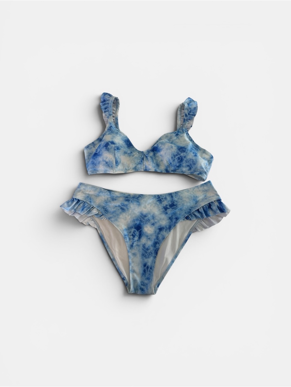 H&M Blue Tie-Dye Bikini Bottoms and Top